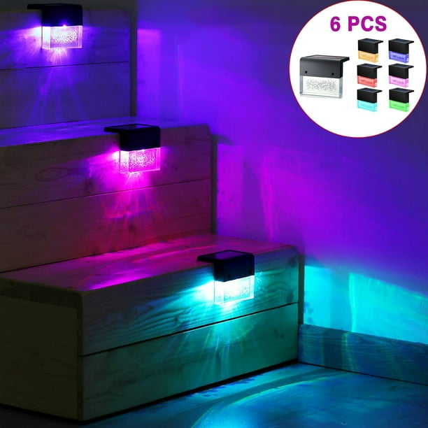 FOOING Solar Deck Lights, Outdoor Solar Step Light Stairs LED