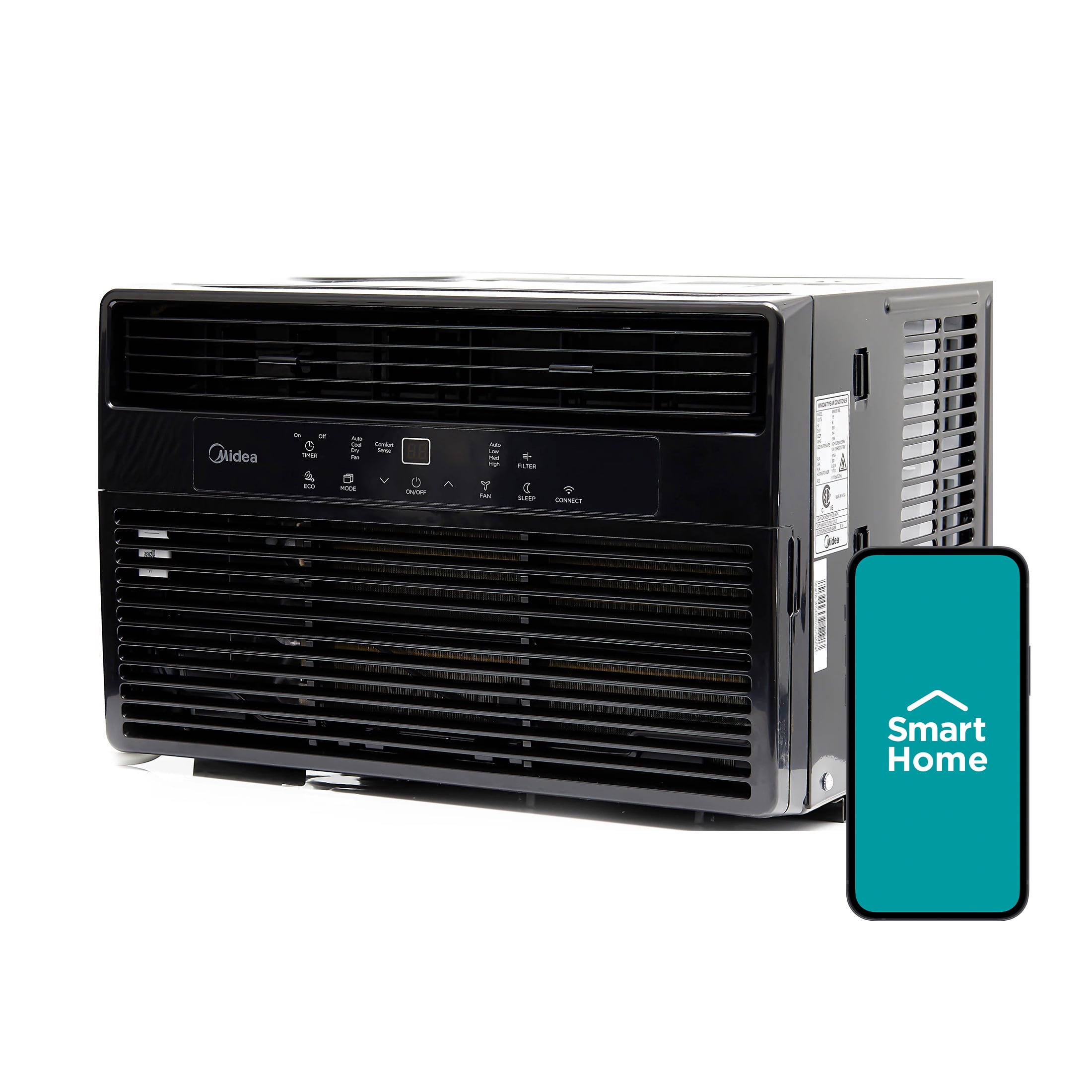 Midea 10,000 BTU 115V Smart Window Air Conditioner with Comfort Sense Remote, Black, MAW10S1DWBL-T, New