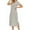 Gray, variant on WREESH Womens Nightgowns Stripe Maxi Dress Plus Size Pajamas Summer Comfortable Crewneck Nightdress Loose Short Sleeved Home Clothes Black
