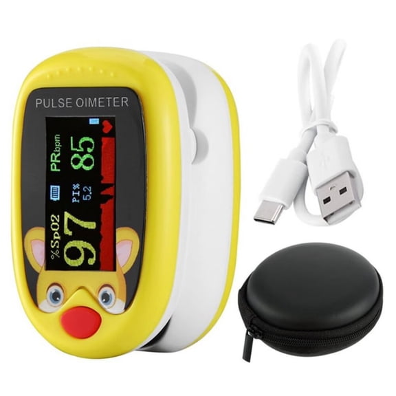 Pediatric Pulse Oximeter,Rechargeable Children Oxygen and Heart Monitor Fingertip Blood Oxygen Meter,Large Display