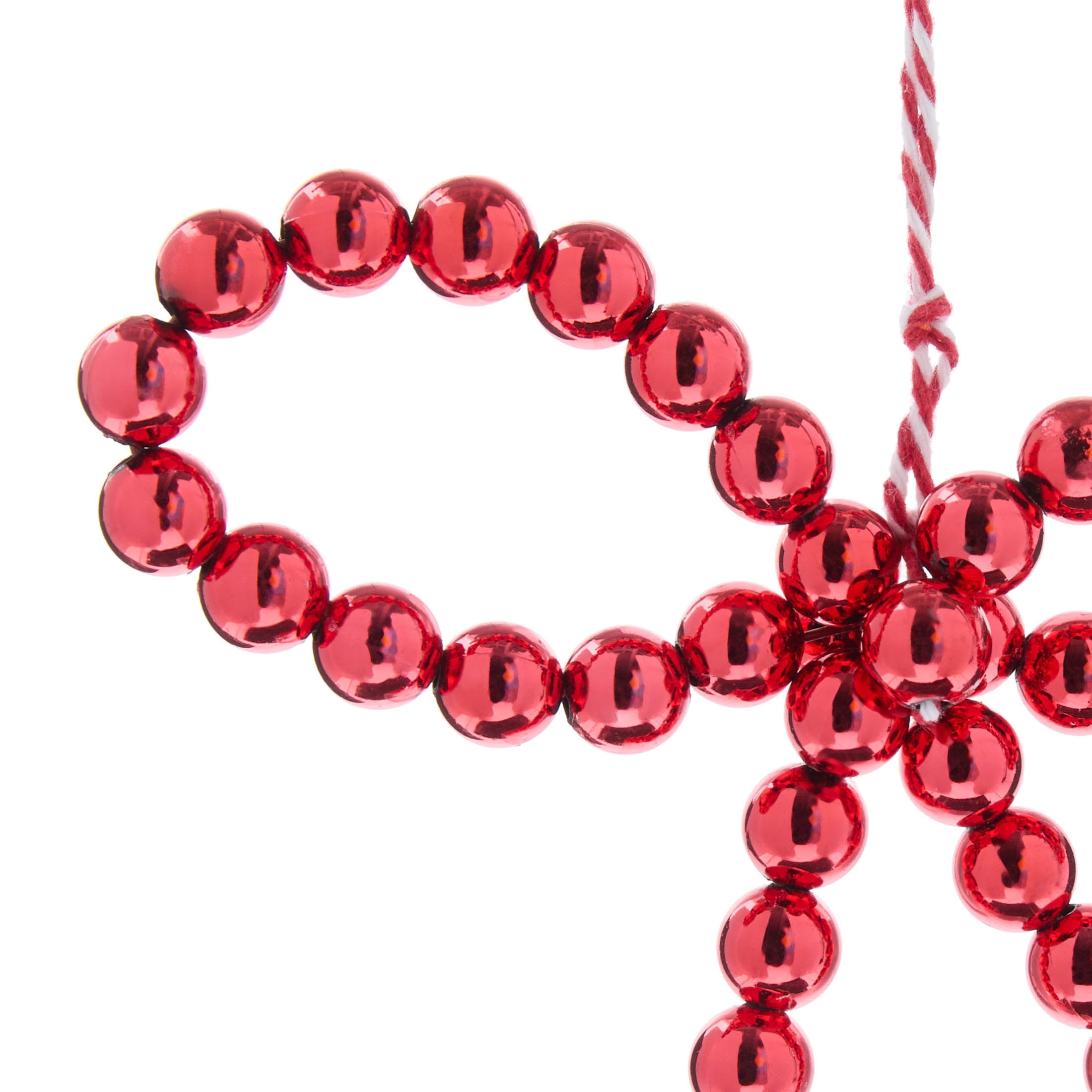 Red Beaded Bow Christmas Ornament, 6", by Holiday Time