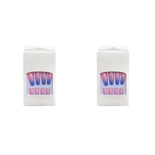 1 Juego de prensa de punta francesa en las uñas, extensión de gradiente, puntas de uñas, envolturas de moda extraíbles, Kit de manicura DIY Tipo 10 Pegamento 2g, gelatina 24 piezas 2piezas Guardurnaity CBP261839