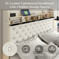 thumbnail image 3 of SIBEDS Queen LED Bed Frame with Galaxy Projector, Charging Station, 52" Headboard & 2 Drawers, No Box Spring Required, 3 of 8