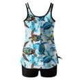 thumbnail image 4 of Fartey Tankini Swimsuits for Women 2025 Plus Size Bathing Suit Two Piece Swim Suit Printed Blouson Tank Tops with Boyshorts Tummy Control Modest Swimwear Blue S-2XL, 4 of 5