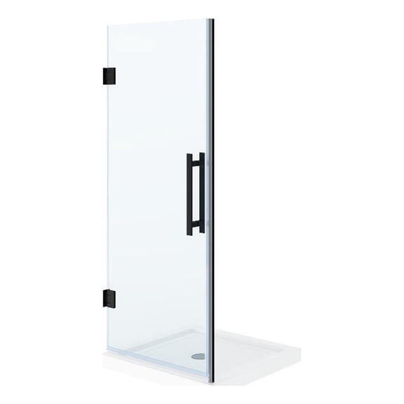 Panama 32 x 32 x 74-3/4 Alcove Shower Kit with Base and Door in Black