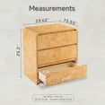 thumbnail image 2 of COZAYH Farmhouse 3 Drawer Wood Dresser with Rounded Edge, Bedroom Storage Cabinet, Mid Century Chest of Drawers, Burl Finish, Natural, Base, 23.62’’W*15.55’’D*25.2’’H, Medium, 2 of 8