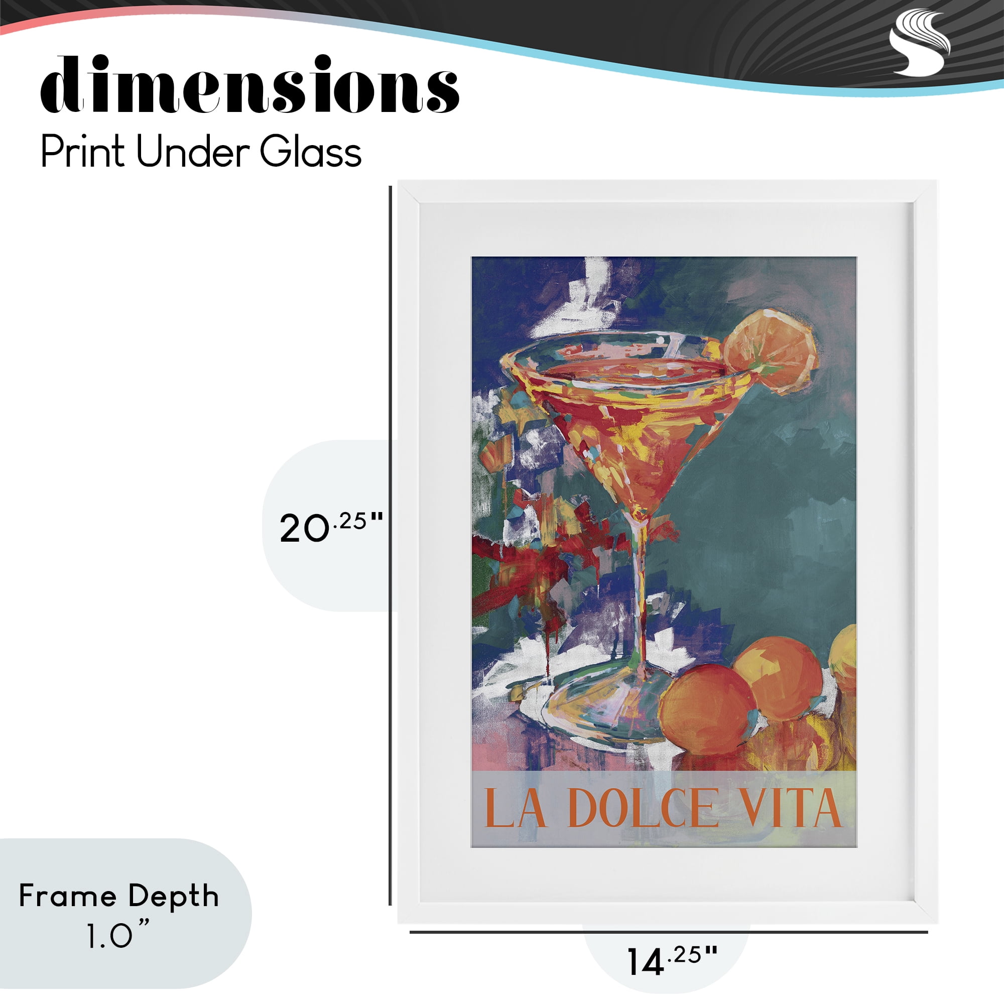 Stupell Industries Citrus Cocktail on Blue White Framed Print Under Glass, design by Jane Slivka
