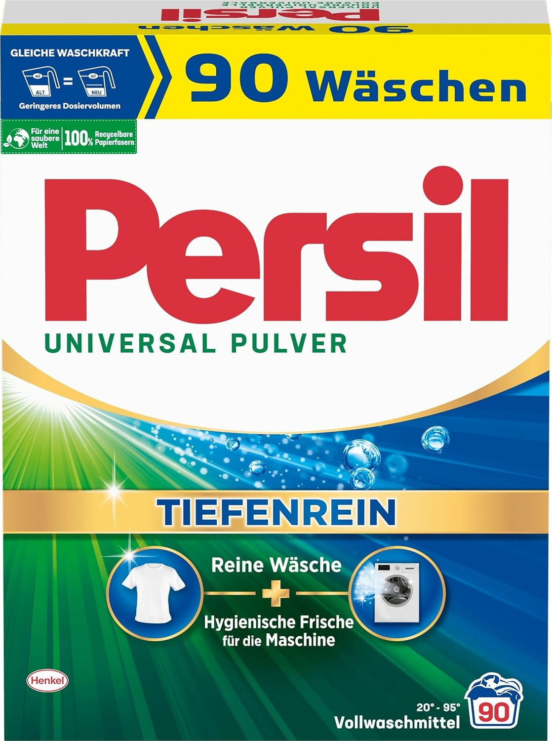 Persil Universal Detergent Powder (90 Loads | 11.9 lbs | 5.4 kg) - All-in-one Solution For Deep Clean Laundry And Freshness For The Machine