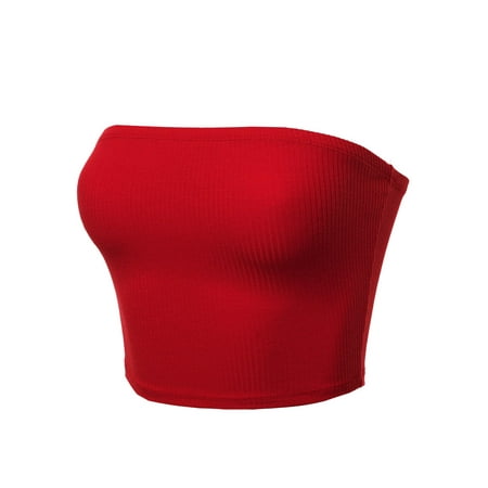 

FashionOutfit Women s Solid Bra Ribbed Tube Top