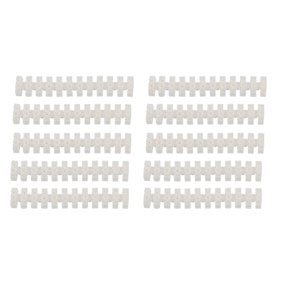 EeaseCA 10PCS Hard Plastic 12-Position Wire Connector Barrier Terminal Strip Block 10A(White)