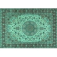 thumbnail image 1 of Ahgly Company Indoor Rectangle Persian Turquoise Blue Traditional Area Rugs, 8' x 10', 1 of 4