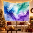 thumbnail image 3 of Blue Purple Ink Clouds on White Fabric, Dreamy Abstract Style for Abstract Art Fans, Aesthetic Wall Decor, Housewarming Gift, Tapestry Wall Hanging for Bedroom and Dorm, 3 of 7