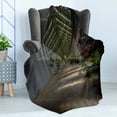 thumbnail image 4 of Rustic Soft Flannel Fleece Throw Blanket, Industrial Interior Greenhouse Agriculture and Plants Nature in Urban Areas Print, Cozy Plush for Indoor and Outdoor Use, 50" x 70", Grey Green, by Ambesonne, 4 of 5