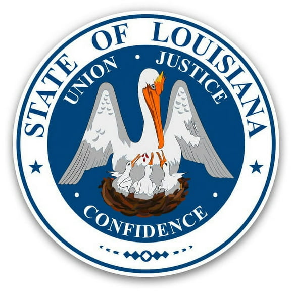 Louisiana State Seal - 3" Vinyl Sticker - For Car Laptop Water Bottle Phone - Waterproof Decal