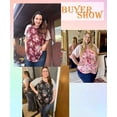 thumbnail image 3 of PATLOLLAV Womens Plus Size Clearance,Womens Round Neck Short Sleeve Tunic Blouses Vest Loose Fit Tshirts Tops, 3 of 5