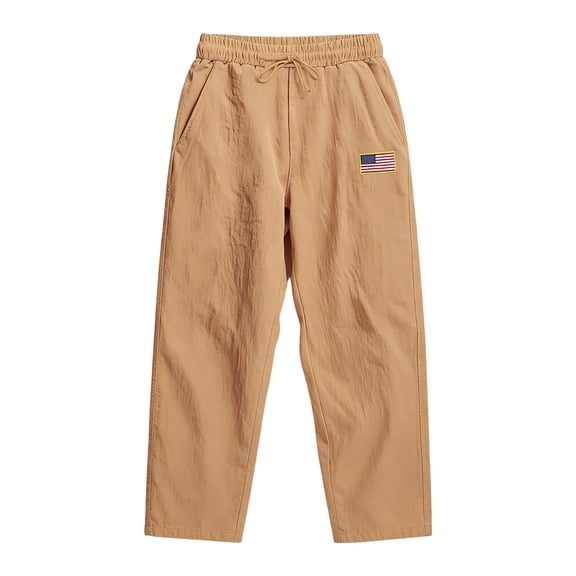 Akiihool Straight Pants for Men Men's Casual Drawstrintg Elastic Waist Winter Pants Yellow,S