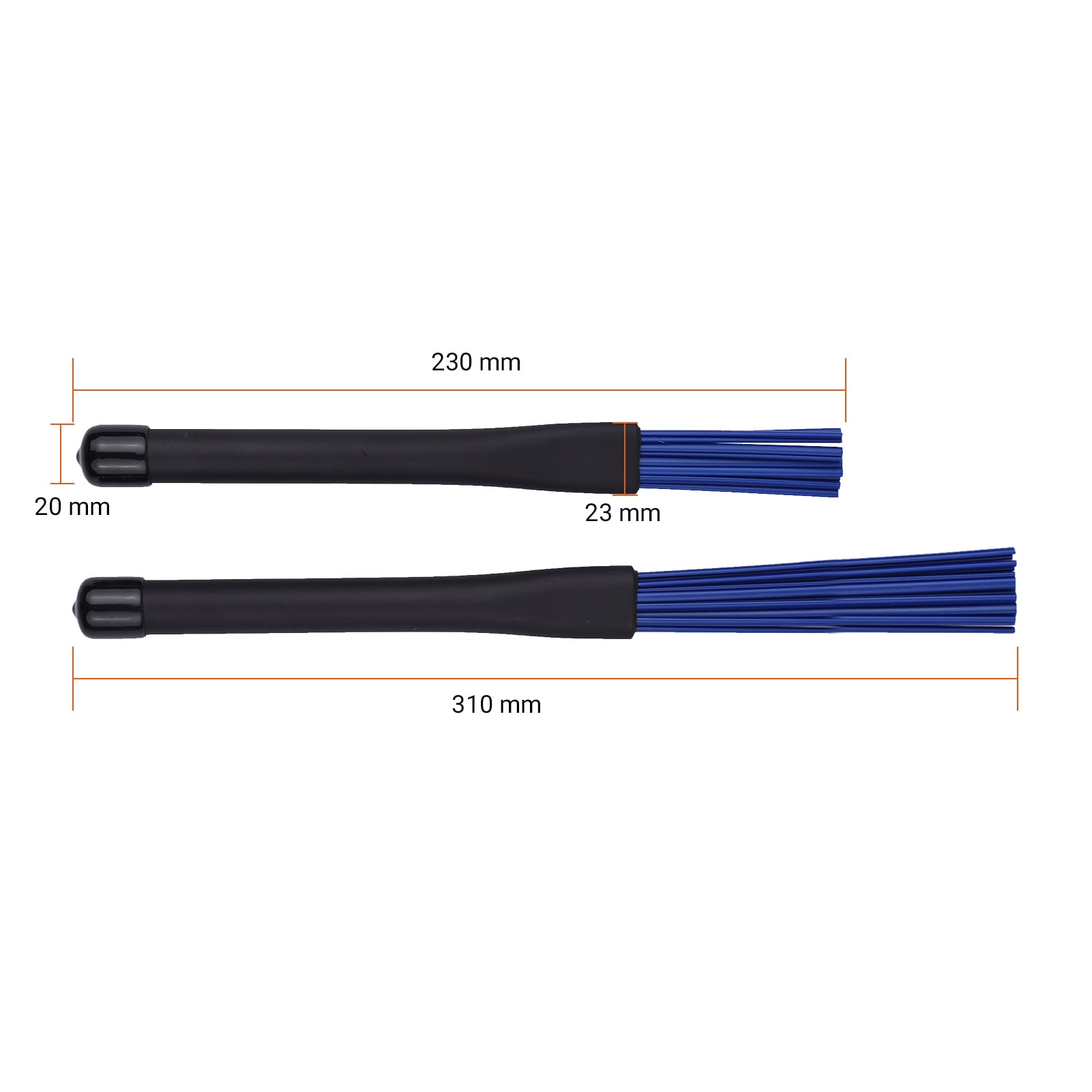 Lot De 2 Brosses De Tambour Jazz VICASKY - Nylon Et Acier, Rétractables, Poignée Confortable