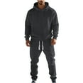 thumbnail image 3 of Txeol Mens Textured Track Suits 2 Piece Set with Hoodie Sweatshirt and Sweatpants Trendy Casual Sweatsuit Set Airport Outfit Gray,XXL, 3 of 10