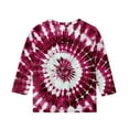 thumbnail image 5 of JTSRKL Bleached T-Shirts for Kids Girls Cute 3/4 Length Sleeve Tie Dye Gradient Color Print Basic Crewneck Pullover Tops Loose Fit Casual Tunic Blouse Red 4-5 Years, 5 of 5