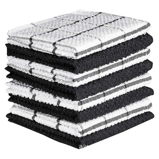 8 Pcs 30x30cm Bar Kitchen Towels Set Tea Towel Dish Clean Cloth Absorbent Soft