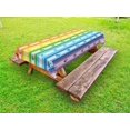 thumbnail image 1 of Geometric Outdoor Tablecloth, Striped Rainbow Pattern with Buttferflies Mixed Harmony Geometric Graphic Print, Decorative Washable Fabric Picnic Table Cloth, 58 X 84 Inches,Multicolor, by Ambesonne, 1 of 2