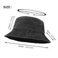 thumbnail image 2 of Bucket Hat, Wide Brim Washed Denim Cotton Outdoor Sun Hat Flat Top Cap for Fishing Hiking Beach Sports Black, 2 of 6