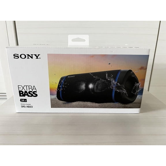 Restored Sony SRSXB33 Black Wireless Waterproof Portable Bluetooth Speaker with Extra Bass (2020) (Refurbished)