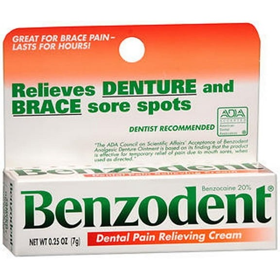 Benzodent Denture Pain Relieving Cream - 0.25 oz