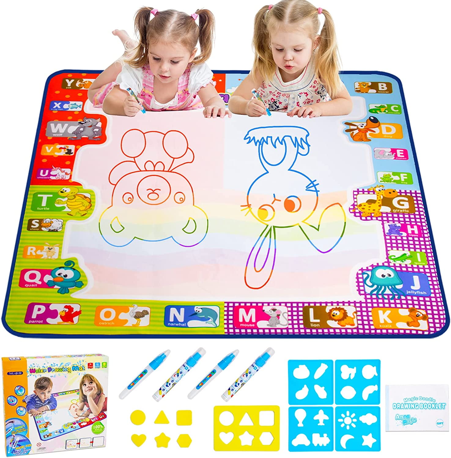 Tango Doodle Travel Doodle Mat 18.2X11.5inches drawing toys Magic Water Drawing Mats magic pen Educational toys for children toddlers kids 