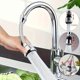 thumbnail image 2 of Extensor de grifo giratorio de 360° de acero inoxidable: ajustable de 12 cm, adecuado for fregaderos de baño y cocina, diseño de conexión rápida, control de flujo, compatible con grifos estándar, 2 of 9