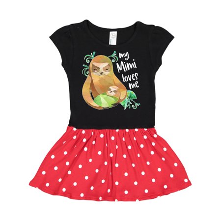 

Inktastic My Mimi Loves Me Cute Sloth and Baby Gift Toddler Girl Dress