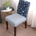 thumbnail image 3 of Chair Covers for Dining Room Set of 8,Snowy Snowflakes Christmas Season Stretch Seat Protector Removable Washable Chairs Slipcovers for Kitchen Banquet Wedding Hotel,Black White, 3 of 6