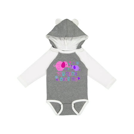 

Inktastic My Nana Loves Me- Cute Elephants Gift Baby Boy or Baby Girl Long Sleeve Bodysuit