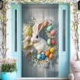thumbnail image 2 of YWIYIUD 1PC Happy Easter Door Cover Easter Decorations, 71x35 Inch Easter Rabbit Eggs Door Banner Welcome Easter Banner Spring Theme Rabbit Door for Front Door Wall Indoor Outdoor Home Decor, 2 of 5