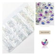 thumbnail image 3 of Nail Rhinestones Flat-Bottom Multi-faceted Sides DIY Handcraft Excellent Gloss Manicure Crystal Different Styles Mobile Phone Transparent AB, 3 of 6