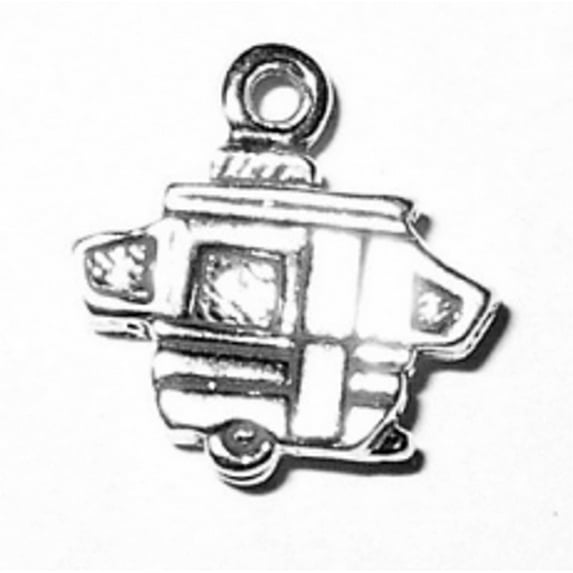 Sterling Silver 18" 1.2mm Box Chain 3D Recreational Vehicle Pop Up Camper Pendant Necklace
