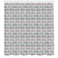thumbnail image 3 of Hipster Shower Curtain, Sketch Art Pattern Bicycles Urban Vehicles Transportation Hobby Exercise Fun Ride, Fabric Bathroom Set with Hooks, 69W X 70L Inches, Multicolor, by Ambesonne, 3 of 3