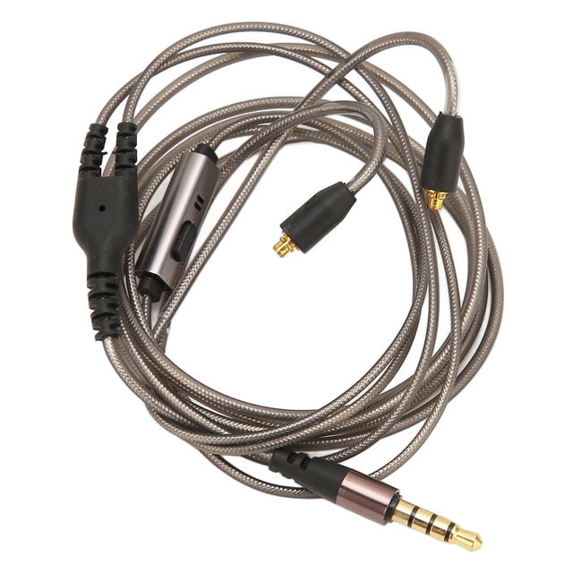 Cable de Reemplazo de Auriculares, Auriculares Dorados de 3.5 mm Cable Sid Sonido de Sonido Flexible Flexible Parauriculares Flexibles