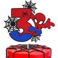 thumbnail image 2 of Pastel de cumpleaños de SpiderMan de Disney para niños, decoración con bandera de pastel de 1-9 años, regalo de fiesta de superhéroes, 2 of 4