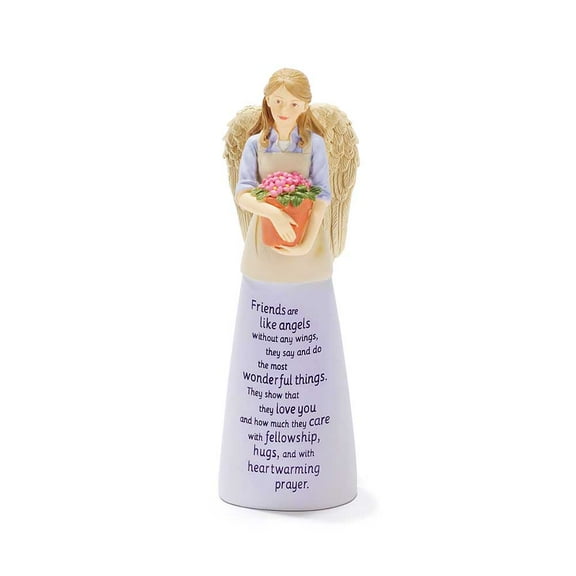 Friends Like Angels Without Wings Periwinkle Blue 6 Inch Resin Tabletop Angel Figurine