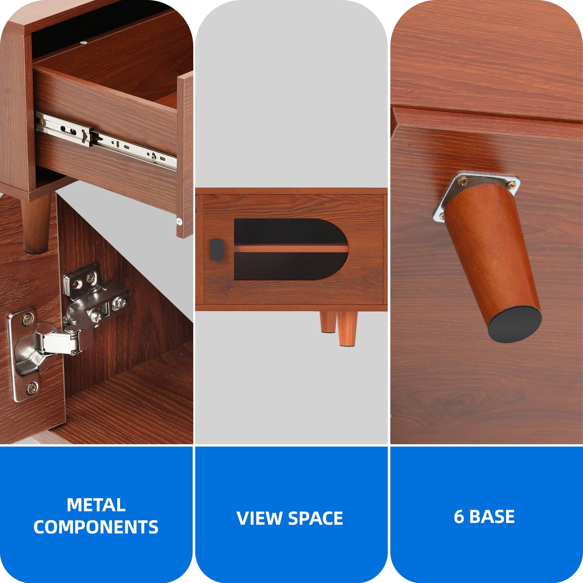 Dextrus Extendable TV Stand with 2 Drawers & Cabinet, Adjustable Corner Entertainment Center