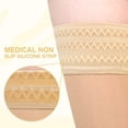 thumbnail image 5 of Compression Stockings for Women, PUTUO 200D Closed Toe Thigh High 15-21 mmHg Compression Socks with Silicone Grip Semi-Transparent, Graduated Support Hoses for Varicose Veins Edema DVT Flight, Beige, 5 of 8