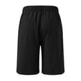 thumbnail image 6 of IROINNID Bermuda Shorts for Men Solid Elastic Waist Button Zipper Pocket Cotton Linen Shorts Pants,Black, 6 of 6