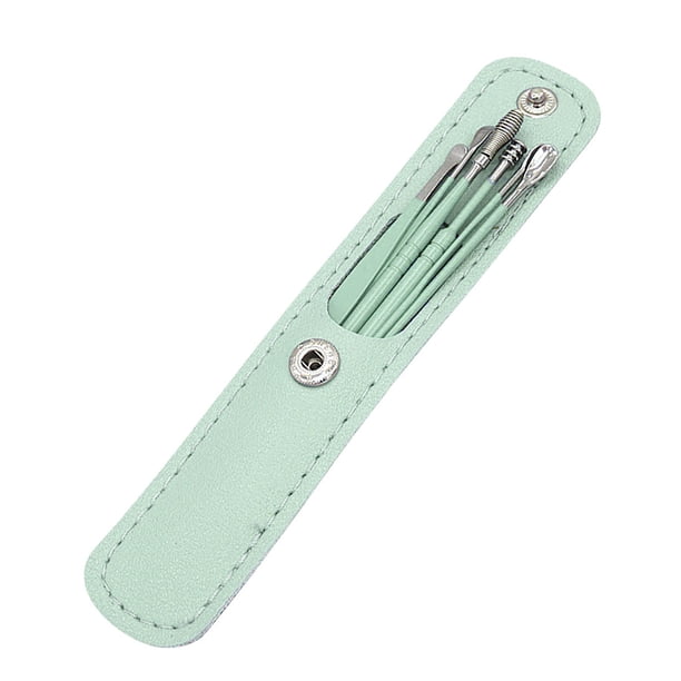 Xihbxyly Ofertas relámpago de liquidación de hoy Kit portátil para eliminar la cera de los oídos, 6 piezas, herramienta delimpieza de oídos de acero