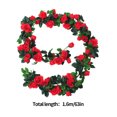 thumbnail image 2 of Guirnalda de vid de rosa artificial de 24 cabezas, decoración de folar para fiesta de boda, tela de seda, guirnalda de rosas falsas, rojo Vogacara HA6560-03B, 2 of 6