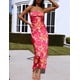 thumbnail image 5 of Vestido largo Realtix con estampado de satén de verano sin espalda para mujer, 5 of 6