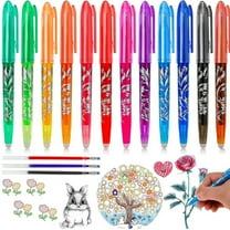 Loyerfyivos Erasable Pens Rub Out Pens,0.5mm Erasable Gel Pens with Rubbers on the End,Heat Friction Pens with Eraser, Handwriting Writing Pens(12 Assorted Colors)