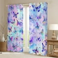 thumbnail image 2 of Homewish Colorful Graffiti Butterfly Blackout Curtains Set of 2 (52x84 Each),Multicolor Gradient Butterflies Window Curtains,Pink Blue Purple Curtains and Drapes For Girls,Ultra Soft Home Decor, 2 of 6