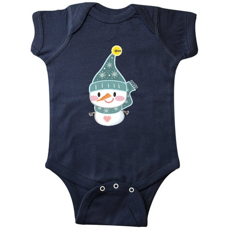 

Inktastic Cute Christmas Snowman in Blue Hat and Scarf Gift Baby Boy or Baby Girl Bodysuit