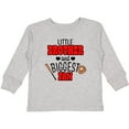 thumbnail image 3 of Inktastic Little Brother and Biggest Fan Baseball Glove and Bat Boys Long Sleeve Toddler T-Shirt, 3 of 5
